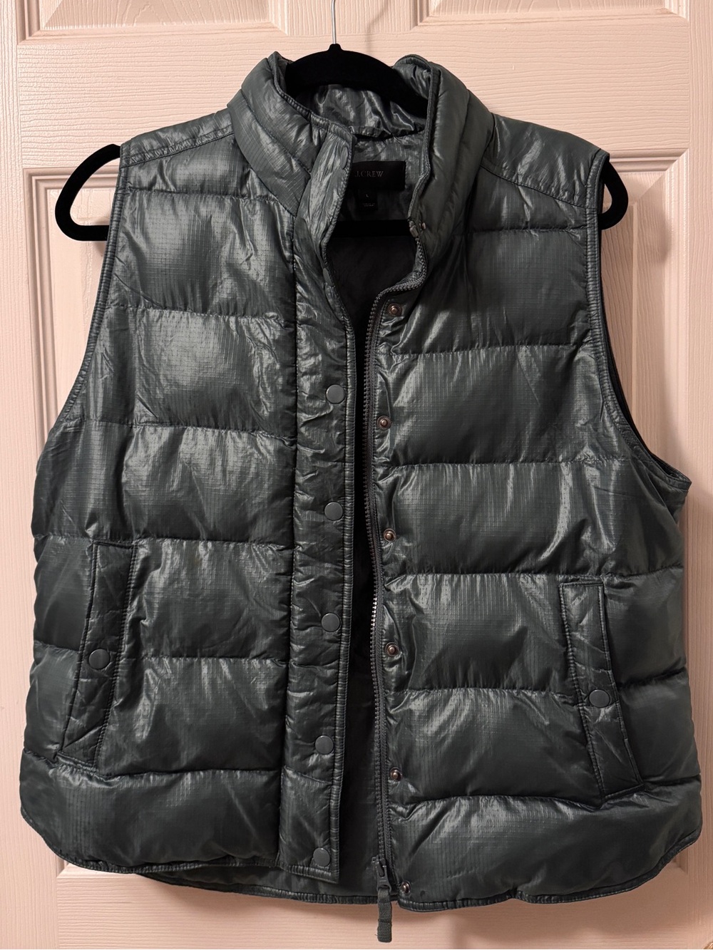 J.Crew Womens Large Green Down Puffer Vest